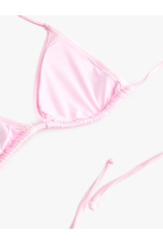 Koton Boyundan Bağlamalı Üçgen Bikini Üstü Pembe 6sak10014mm Gül