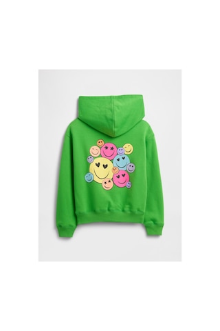Kız Çocuk Relaxed Gap Logo Kapüşonlu Sweatshirt Yesil