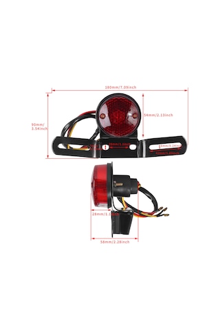 Shineyee Harley Davidson Retro Motosiklet Arka Stop Lambası Ve Plaka Tutucu - Parlak Led Işık, Kolay Montaj, Çok Fonksiyonlu.