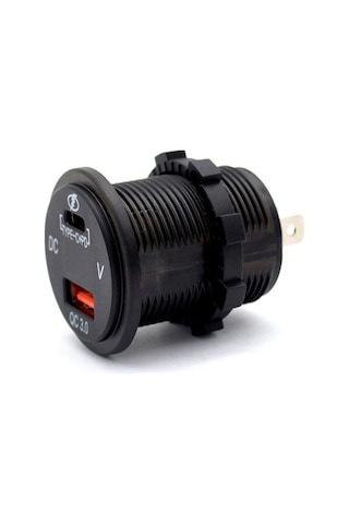 Besthome1 Arac/bot/motosiklet İçin 12/24v Çift Usb Şarj Cihazı Qc3.0 Usb A+pd Usb C , Led Göstergeli, Su Geçirmez Abs+tpu Kapa