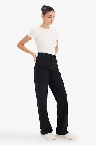 Defacto 90s Wide Leg Yüksek Bel Uzun Jean Pantolon E9125AX25AUNM40 Siyah