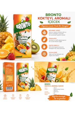 Kokteyl Aromalı İçecek 200 Ml X 27 Adet Koli