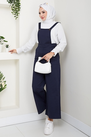 Gülru Cepli Gabardin Tulum 1587 - Lacivert Lacivert