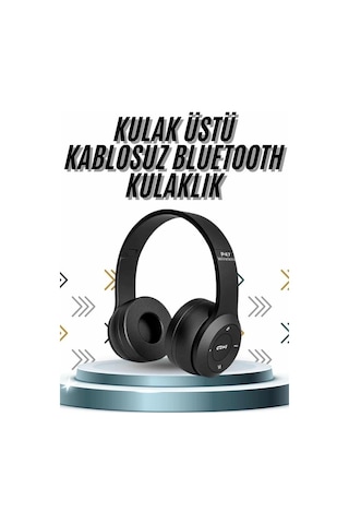 Kulak Üstü Bluetooth Kulaklık Yüksek Ses Kaliteli Ayarlanabilir Çok Renkli