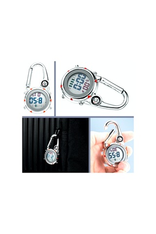 Omeniv Dijital Saat Anahtarlık Alarm Kronometre Karabiner Pusula