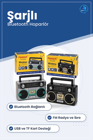 Nostaljik Radyo Bluetooth Hoparlör Şarjlı Fm Usb Tf Mp3 Çalar İbr