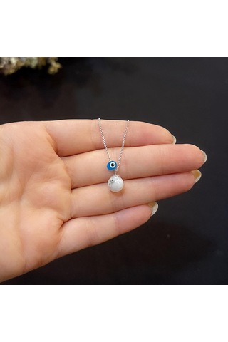 Stela Ay Taşı Gümüş Kol Beyaz