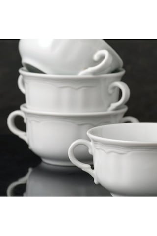 Güral Porselen Venedik 4 Parça Kulplu Çorba Kasesi 12 CM