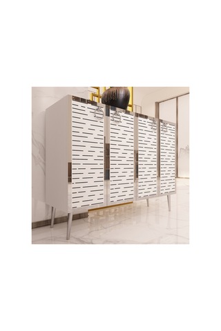 Rami 100 Cm Konsol, Çok Amaçlı Dolap Beyaz-gümüş Beyaz-gümüş