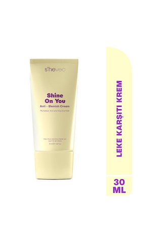 She Vec Shine On You Azelaik Asit Hassas Ciltler İçin Akne ve Leke Karşıtı Bariyer Koruyucu Krem 30 ML