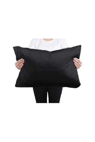 Düz Siyah Yastık Kılıfı - 50x70 - 2 Adet Siyah