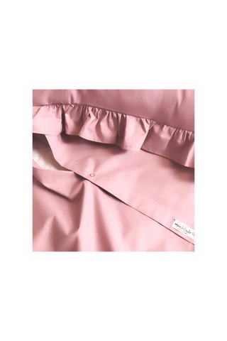 Fırfırlı Nevresim Takımı Pudra Pembe Tek Kişilik 2 Parça 160 X 220 Cm