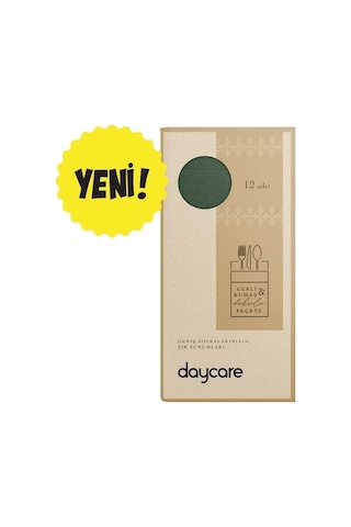 Kumaş Dokulu Premium Peçete: Sofralarınızda Kumaş Şıklığı, Kağıt Pratikliği 12'li Yeşil