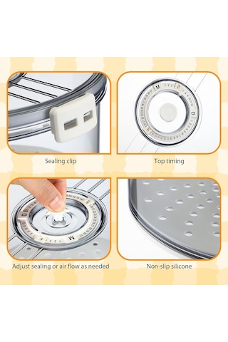 Lemestar Pet Cam Gösterişli Ekmek Saklama Kutusu 8.86x8.86x4.84 İnç - Paslanmaz Çelik Kelebekle Set, Ev Yapımı Ekmek/pasta/tost/muffin İçin Taze Tutucu Şeffaf