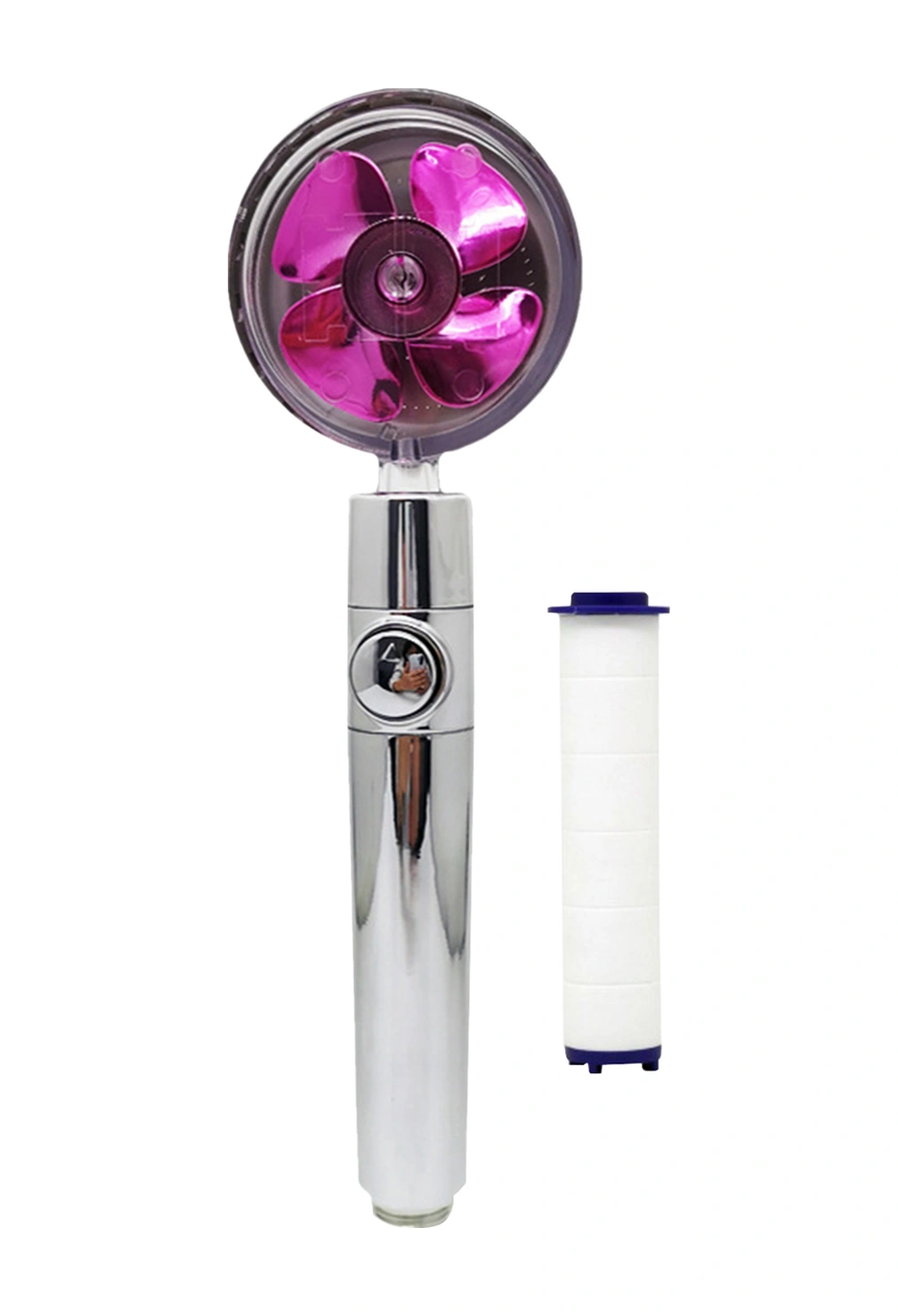 Shineyee Turbofanlı Yüksek Basınçlı Duş Başlığı - 360 Döner, Tek Tuşlu Durdurma, Yıkama Kolay, Filtre Öğesi İçeren Abs Materyal Diğer