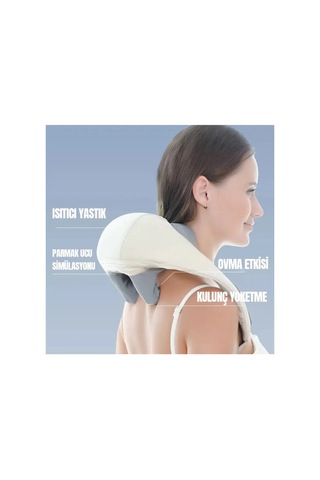 Isıtmalı Boyun Ve Omuz Masaj Aleti Derin Yoğurma Masajlı Masaj Cihazı Model Teeknelerr Çok Renkli