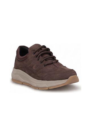 King Paolo L1399n Erkek Hakiki Nubuk Deri Memory Foam Klasik Sneaker Kahverengi