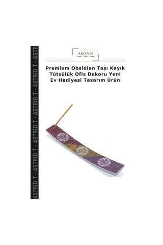 Premium Obsidian Taşı Kayık Tütsülük Ofis Dekoru Yeni Ev Hediyesi Tasarım Ürün