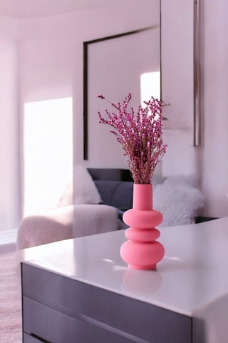 Dekoratif Vazo Obje Ev Dekorasyon Masa Üstü Dekor Vazo Model 5 Pembe Pembe