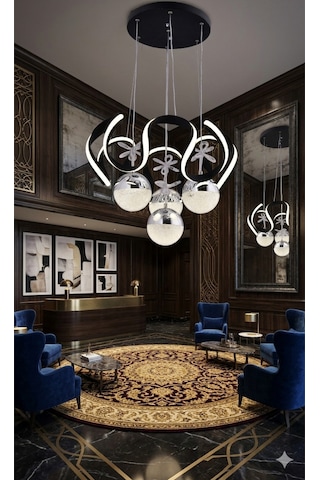Stella 4 Top Siyah Led Sarkıt Avize,3 Renk Yanabilen Modern Avize,salon Led Avize Stella 4 Top Siyah Led Sarkıt Avize,3 Renk Yanabilen Modern Avize,salon Led Avize