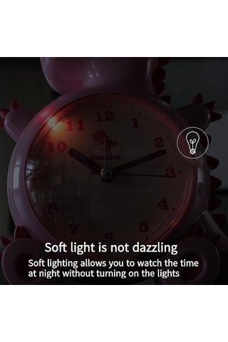 Saytay Çocuk Saati, Çizgi Film Çalar Saat Dinozor Saat Gece Lambası, Öğrenci Çocuk Ev Dekorasyonu Masa Saati Yeşil Hy Diğer