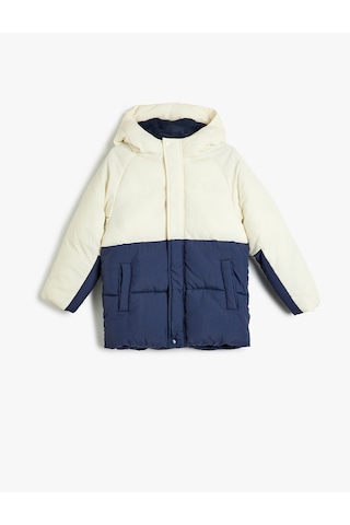 Koton Şişme Mont Kapşonlu Cep Detaylı Rüzgar Kapaklı Ekru 5wkb20020tw Ekru