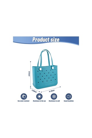 Dancemonkey Su Geçirmez Yıkanabilir Mavi Eva Plaj Çantası - Spor, Seyahat, Alışveriş İçin MAvi