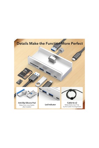 Masa Port Kelepçesi Tip C 3.0 Hub Masa Montajlı Klip Usb Hub Masaüstü Tip C 3.0 Splitter