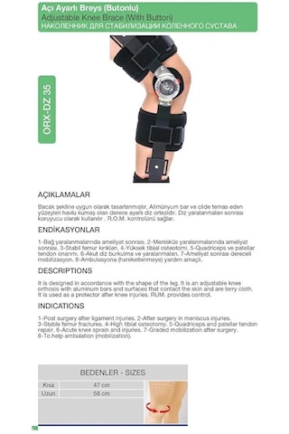 Orlex Açı Ayarlı Breys Butonlu 47 Cm Dz35