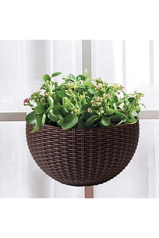 Ulzyvf Yeşil Yarım Tembel Tarzı Taklit Saksı Saksı Rattan Monte Koyu Duvara Dairesel Büyük Avrupa Tr