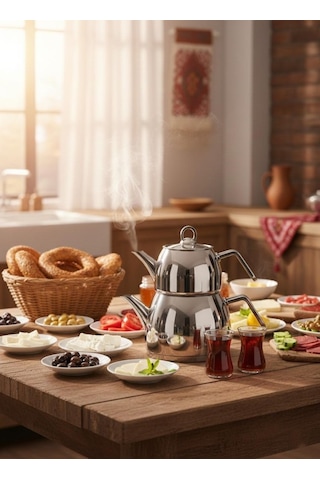 Amboss Viventea Büyük Boy Çaydanlık Takımı Gümüş