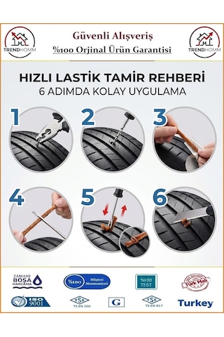 Trendhomm Lastik Tamir Seti - Patlak Lastik Fitil Atma Kiti