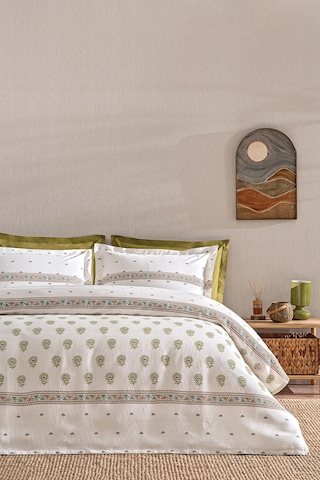 Puffy Lotus Tek Kişilik Pike Takımı - Bej