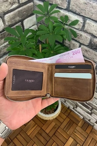 Derije Hakiki Deri Antik Taba Fermuarlı Yatay Mini Cüzdan T1488 Çok Renkli