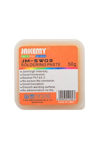 Jakemy JM-SW03 Porfesyonel Lehimleme Asitsiz Lehim Pastası Krem Flux 50gr
