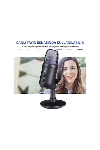 Triline Profesyonel Kardioid Rgb Oyuncu Stüdyo Kayıt Kablolu Podc