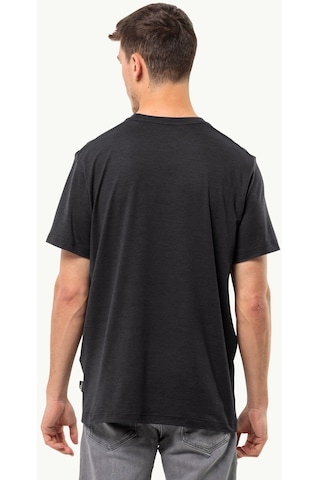 Jack Wolfskin Brand T M Erkek T-shirt-28376-siyah Siyah