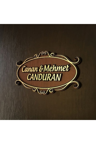 Özel Çerçeveli Ahşap Kabartma Kapı İsimliği Apartman Dairesi Çelik Kapı Ev İsimlik