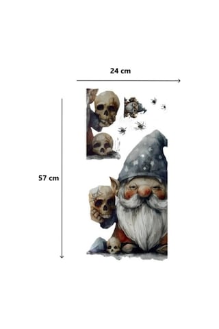 Gotik Cüce Ve Kafatası Duvar Sticker Seti Çok Renkli