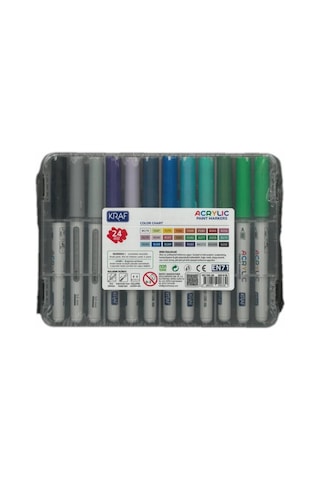 Kraf Akrilik Marker 24 Lü Çok Renkli