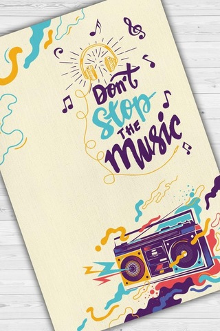 Homshtag Çok Renkli Müzik Halısı Renkli Dekoratif Parti Halısı Çok Renkli