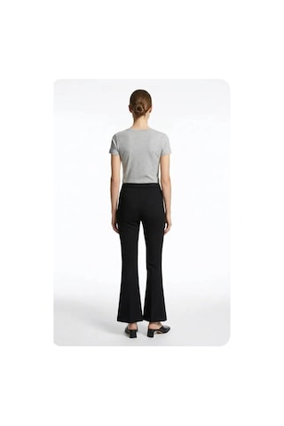 Neco Giyim Kadın Beli Lastikli Krep Likralı İspanyol Paça Pantolon Siyah