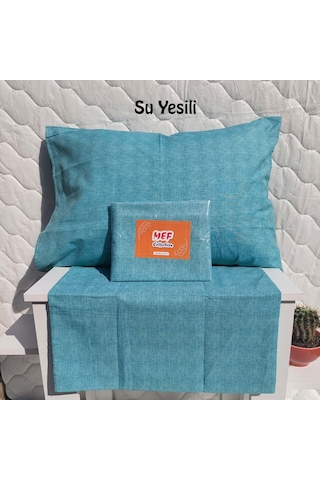Mef Collection Fırça Desen Yastık Kılıfı Su Yeşili 2'li