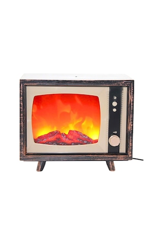 Dekoratif Tv Tasarımlı Ledli Şömine Lamba 18x22cm Aalk2511