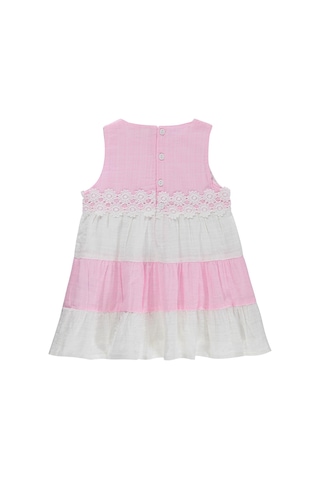 Civil Baby Renkli Roba Dantelli 6-18 Ay Elbise - Pembe