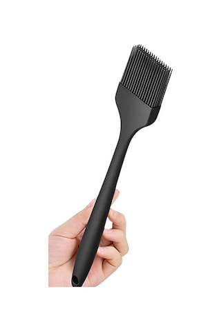Silicolife Yumurta Fırçası, Isıya Dayanıklı Yanmaz Yapışmaz Tek Parça Silikon Fırça 21cm Siyah