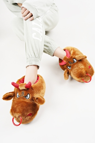 Devida Yumuşak Taban Sevimli Hayvan Panduf Kahverengi Kahverengi