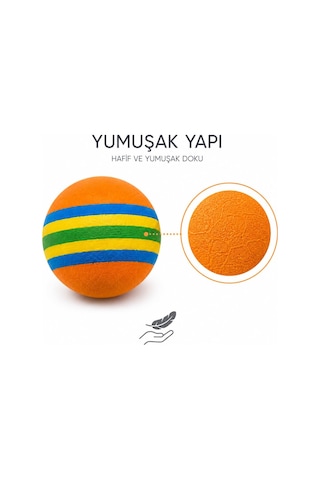 Tr 4'lü Yumuşak Kedi Oyun Topu Seti, Renkli Hafif Sünger Toplar, Sessiz Kovalama Yakalama Ve Günlük Ev İçi Aktivi