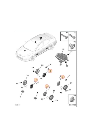 Peugeot 407 Hoparlör Seti 2 Adet 6562.X2 2 Adet 6562.X3 Tweeter Hariç-Soketsiz