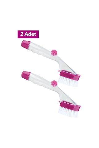 Deterjan Hazneli Temizlik Fırçası İkili Set